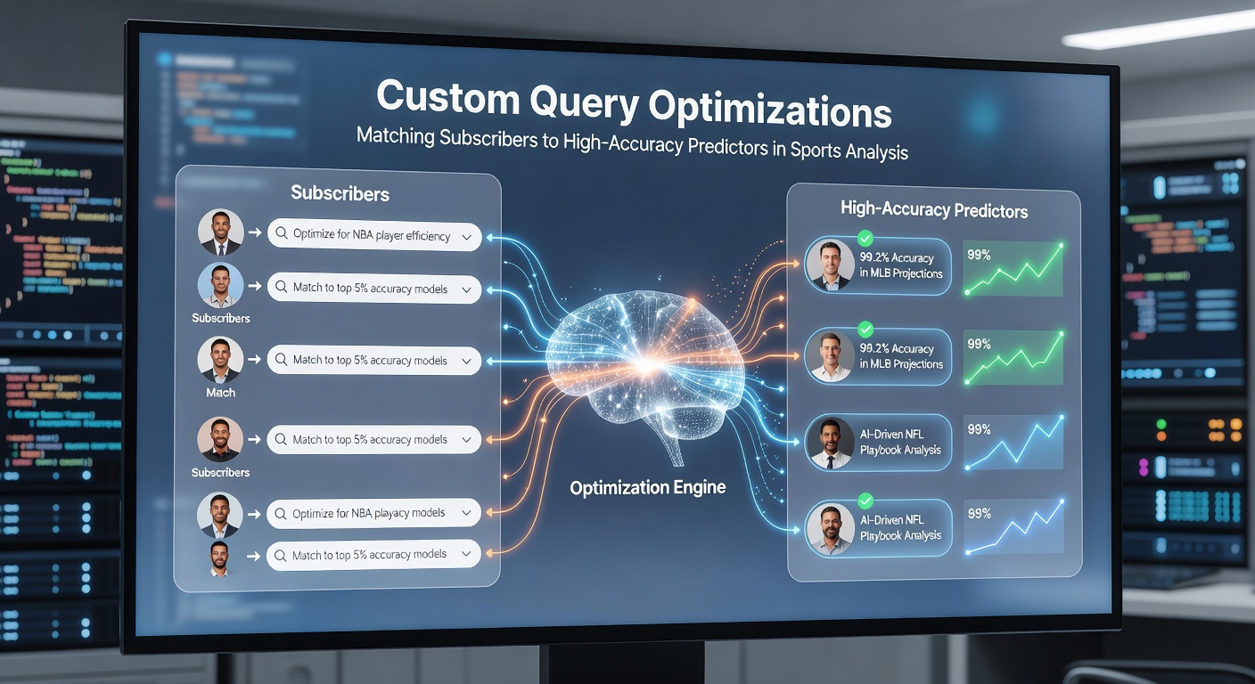 Screenshot of optimized SQL query execution plan highlighting index usage and reduced scan operations in a sports analytics dashboard