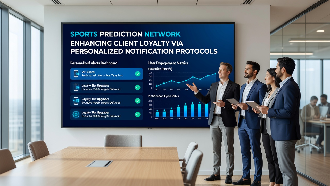 Sports prediction network dashboard showing personalized notification settings and user engagement metrics