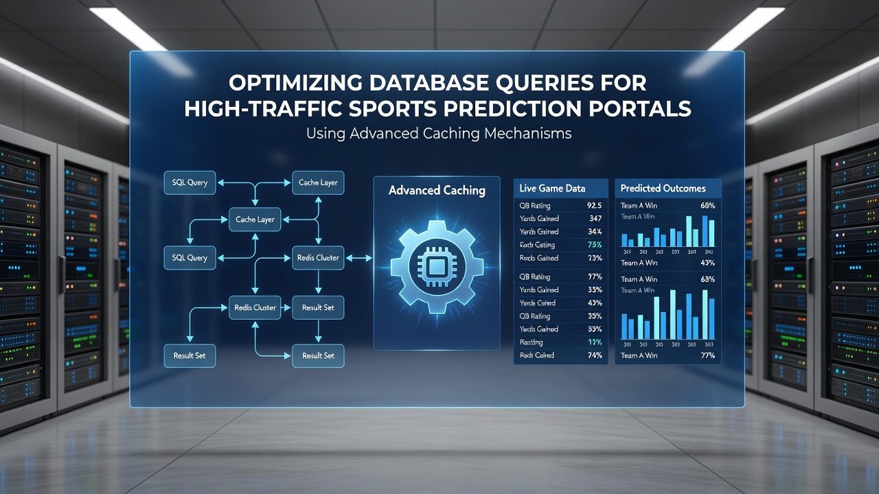Illustration of database query optimization and caching layers in sports prediction systems