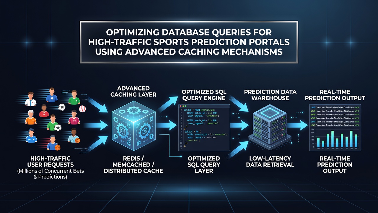 Diagram showing Redis and Memcached integration for sports portal data flows