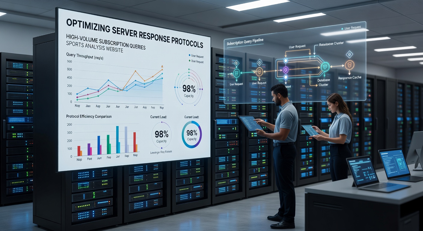 Performance metrics dashboard displaying reduced latency after protocol optimizations on a WordPress-based sports analysis site