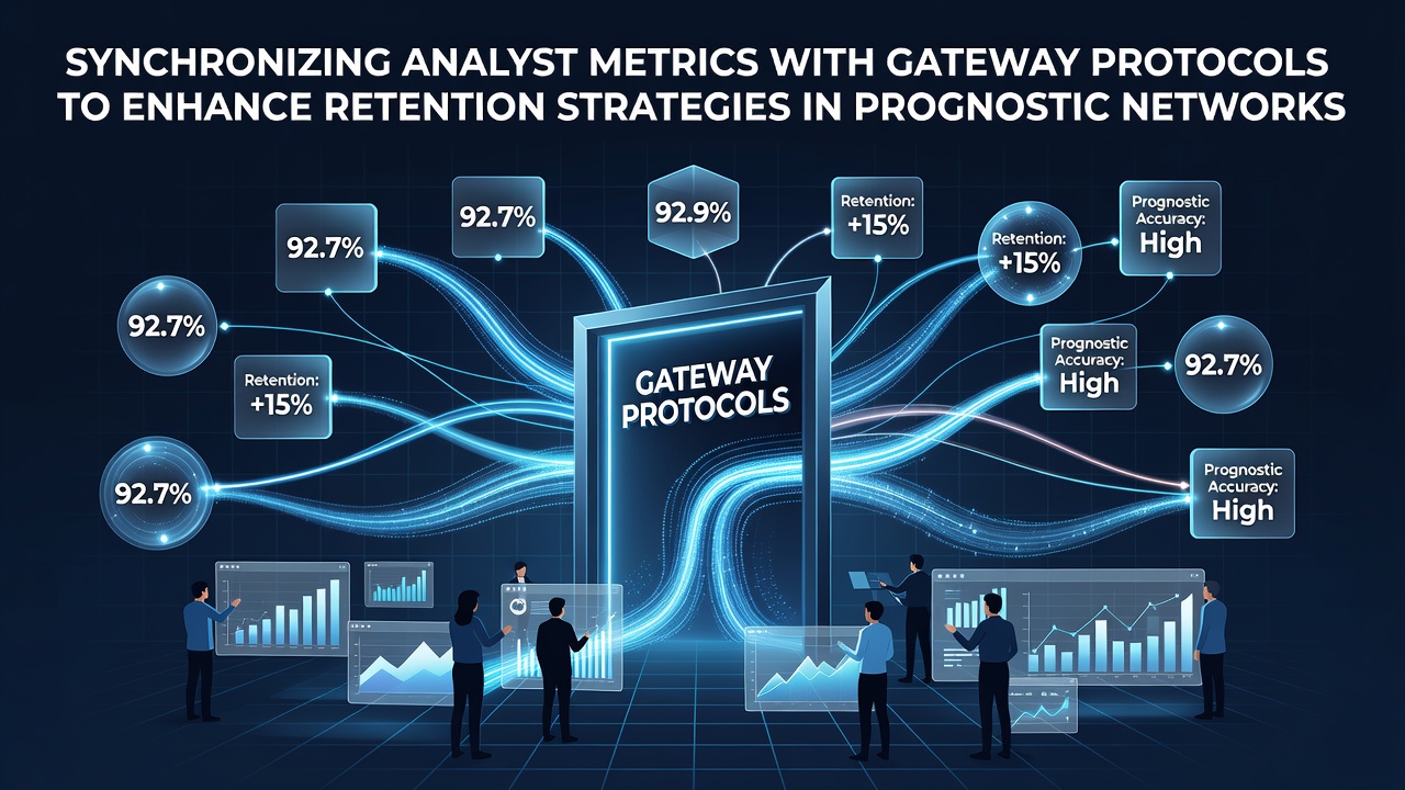 Diagram showing data flow between analyst metrics and gateway protocols in a prognostic network environment